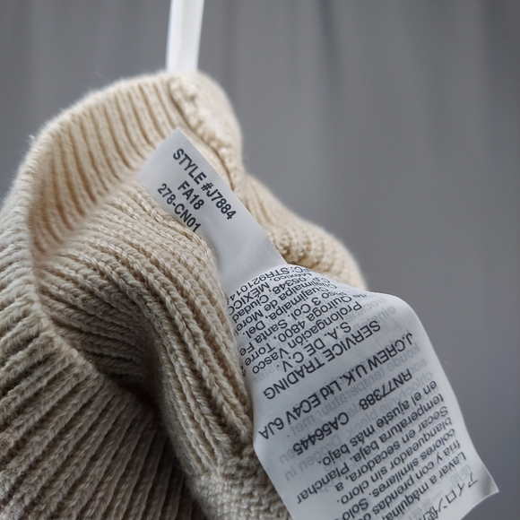 J Crew Mercantile Sweater Women XXS Tassel Tie Contrasting Sleeve Wool Cotton - Picture 9 of 9